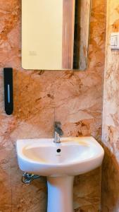 a bathroom with a white sink and a mirror at Mitra Palolem in Canacona +14 photos