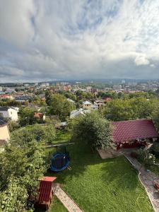 an aerial view of a yard with a park at Hercules in Truskavets