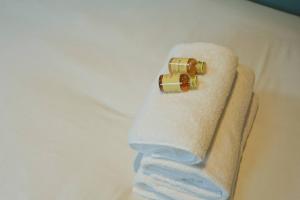 a roll of toilet paper and a roll of towels at Studio Flat Close to Queen Square - Flat 5A in Bristol