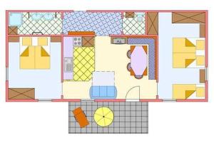 una planta de una casa con en Ferienwohnung Hartlbauer In Dorfgastein, en Dorfgastein