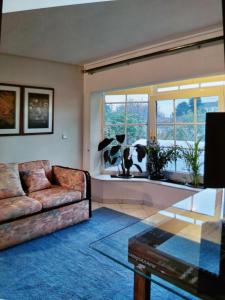 a living room with a couch and a table at Spring Harmony Trikala Pigi in Tríkala
