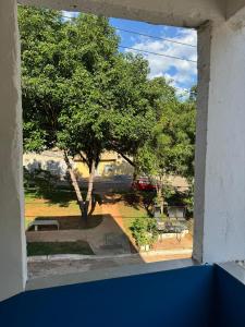 Blick auf einen Baum aus dem Fenster in der Unterkunft Apartamento 01 Vila Telebrasília in Brasilia