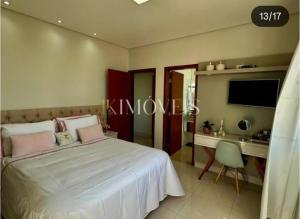 Postel nebo postele na pokoji v ubytování Paz aconchego e praticidade nesse apartamento