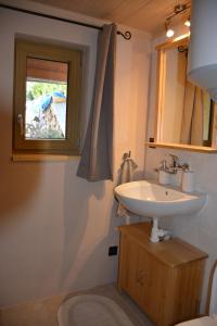 a bathroom with a sink and a window at Chata Šumavěnka in Bezděkov +33 photos