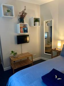 Postel nebo postele na pokoji v ubytování The Wedale Bothy