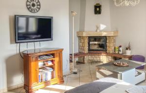 un salon avec une télévision et une cheminée dans l'établissement Stunning Home In Orange, à Orange