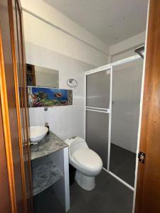 Koupelna v ubytování Cabañas Arrecifes