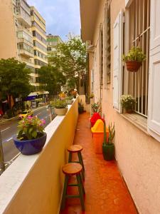 Balkón nebo terasa v ubytování Cocos Hostel Rio