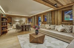 Χώρος καθιστικού στο Chalet Evettes Chamonix
