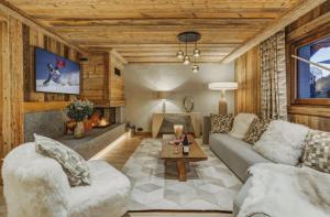 Χώρος καθιστικού στο Chalet Evettes Chamonix