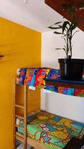 Postel nebo postele na pokoji v ubytování Xangrilá, um paraíso perto da praia