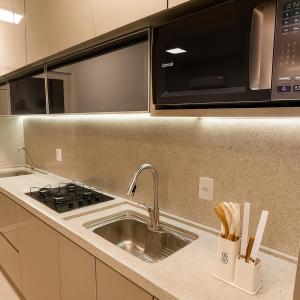 Kuchyň nebo kuchyňský kout v ubytování Apto completo com estrutura de resort em Foz do Iguaçu