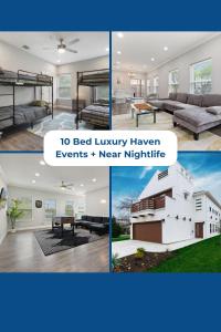 a collage of photos of a house at Game Room & Event Open Luxury Haven in Dallas