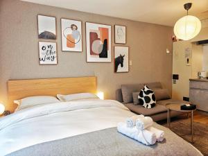 Ένα ή περισσότερα κρεβάτια σε δωμάτιο στο Sidihome 365 Apartment