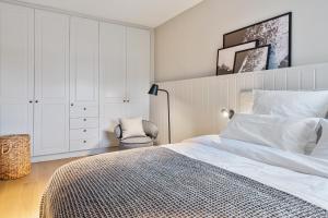 Postel nebo postele na pokoji v ubytování Alte Schule Westerhever Brösum