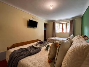 TV a/nebo společenská místnost v ubytování Casa Paqocha Garden - Ollantaytambo - Hot Water - Wifi - Cocina Compartida