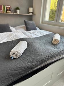 Postel nebo postele na pokoji v ubytování Apartmánový byt VYHNE