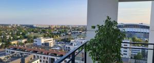 a view of a city from a building at Studio Magnolia Suite in Poznań