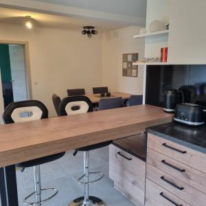 Kuchyň nebo kuchyňský kout v ubytování Ferienwohnung Wiesengrund