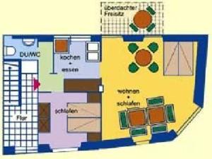 Půdorys ubytování Fewo Dahlie