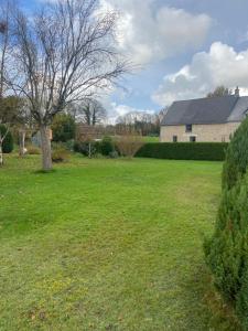 a yard with a house and a tree at La Criberie in Saint-Ellier-du-Maine +6 photos