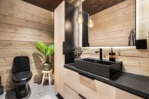 Kuchyň nebo kuchyňský kout v ubytování LeviLakeVillas B + 44 fotografií