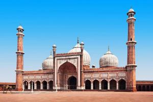 a mosque with domes and minarets at Hotel P&G Group - Prime Location Walking the all Best Market New Delhi in New Delhi