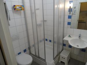 KleinblittersdorfにあるApartment Hausのシャワー、トイレ、洗面台を備えたバスルーム +29枚の写真