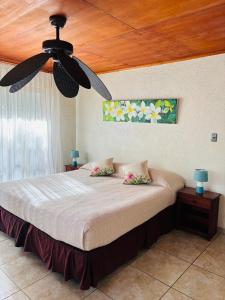 安加罗阿马拉埃卡瓦尼亚斯普利米尔酒店的带床和吊扇的卧室