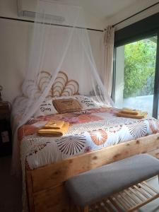 Postel nebo postele na pokoji v ubytování Le cocon de sissy