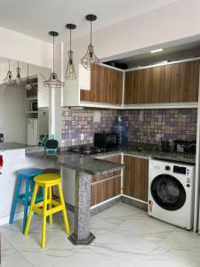 Nhà bếp/bếp nhỏ tại Vista extraordinária beira mar