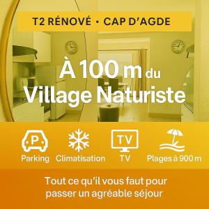 a sign that says a au village natchez apartment at Appartement Cap Estivales in Cap d'Agde
