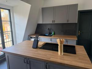 Kuchyň nebo kuchyňský kout v ubytování Alte Kammfabrik OG + 4 fotografie