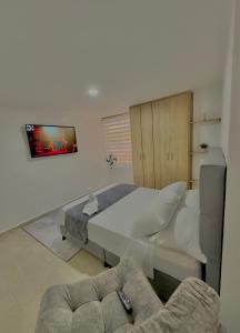 Μια τηλεόραση ή/και κέντρο ψυχαγωγίας στο Stayplus Apartahotel San Gil