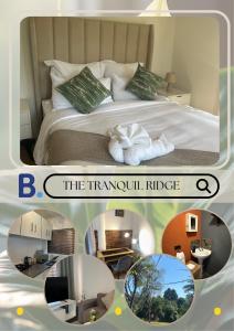Un collage de fotografías de un dormitorio con una cama. en The Tranquil Ridge, en Hilton