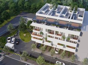 uma representação arquitectónica de um edifício com estacionamento em Nexus House Signature Xuân Thuỷ em Cidade de Ho Chi Minh