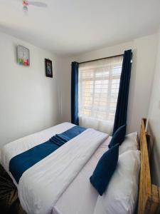 Ένα ή περισσότερα κρεβάτια σε δωμάτιο στο Cozy Modern Apartment in Ruiru and Fully Equipped