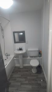 a bathroom with a toilet and a sink at Ayish in Birmingham