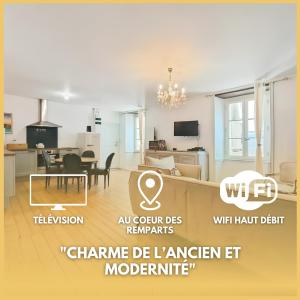 TV a/nebo společenská místnost v ubytování L'Idéal - charme de l'ancien et modernité - Hyper Centre