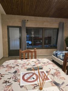 En eller flere senge i et værelse på Hospedaje 46