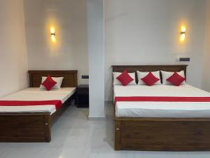 Postel nebo postele na pokoji v ubytování Moon Town