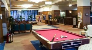 a pool table in the middle of a room at HOTEL WINDSOR in Nakatsugawa