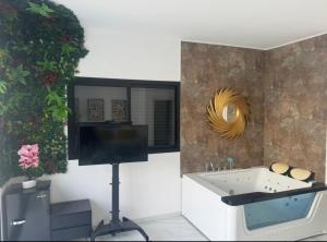 TV a/nebo společenská místnost v ubytování סויטת עוצמת השלווה