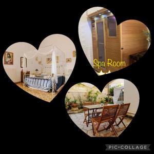 three heart shaped images of a house with a room at A 5 minuti dalla Lecce Barocca - DOMUS ANTIQUA in Lizzanello