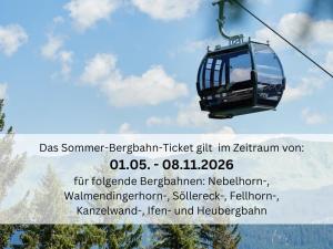 a flyer for a gondola ride in the sky at BERGFEX Jägersberg mit Sommer-Bergbahnticket in Oberstdorf