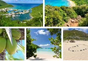 un collage de photos de la plage et de l'océan dans l'établissement Kalista - Studio Luxueux - Anse Marcel, à Saint-Martin 5 autres photos