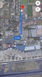 a map of a city with a red circle at Fontanarossa Airport Sleep and Travel 1 in CTA