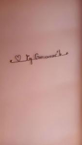 a shelf with a heart and the words for my boyfriend at Ty Gouanac'h Maison de charme proche mer entièrement rénovée in Gommenecʼh
