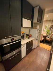 Kuchyň nebo kuchyňský kout v ubytování apartman the one - free parking