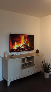 TV a/nebo společenská místnost v ubytování Ferienwohnung Fischer